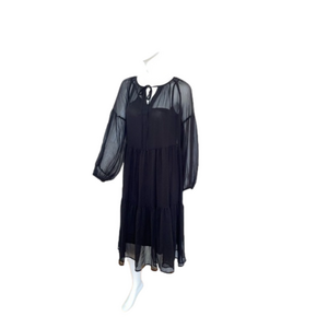 Banana Republic Sheer black long sleeve dress XL